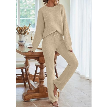 MEROKEETY Women’s Fuzzy Fleece Loungewear Set - Cozy and Stylish