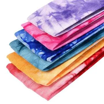 Tie Dye Headbands Stretch Headbands Elastic Yoga Hairband for Teens Girls Women Adults, Assorted Colors, 10 Pieces (Classic Colors)