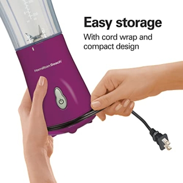 Hamilton Beach Portable Blender with Travel Cup for Smoothies