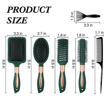 Mens Paddle Hair Brush Set for Effortless Detangling