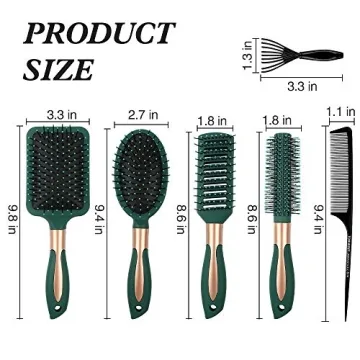Mens Paddle Hair Brush Set for Effortless Detangling
