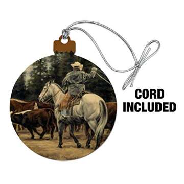 GRAPHICS & MORE Ranch Cowboy Cattle Drive Roundup Wood Christmas Tree Holiday Ornament