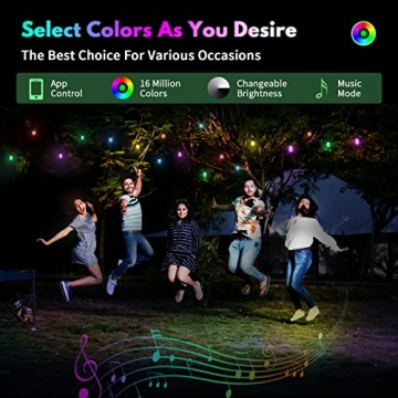 27FT Color Changing Outdoor String Lights with App Control