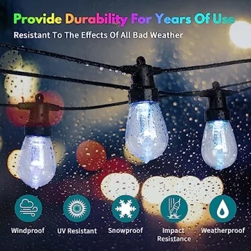 27FT Color Changing Outdoor String Lights with App Control