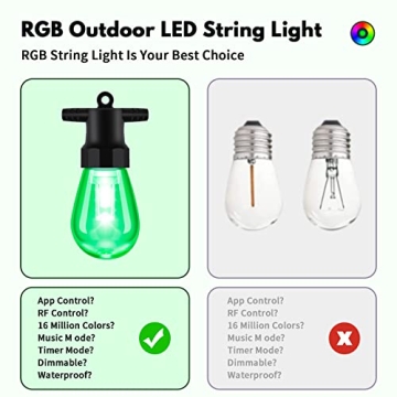 27FT Color Changing Outdoor String Lights with App Control