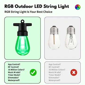 27FT Color Changing Outdoor String Lights with App Control