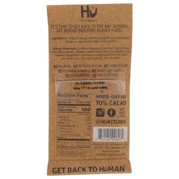 HU KITCHEN CHOCOLATE BARS 2.1 OZ Hazelnut Butter Dark Chocolate pack of 6