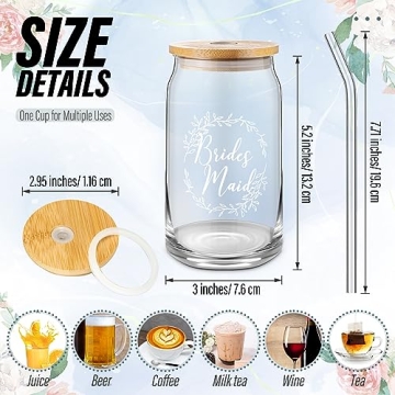 Elegant Tanlade 8 Pcs Bridesmaid Cups for Weddings