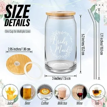 Elegant Tanlade 8 Pcs Bridesmaid Cups for Weddings