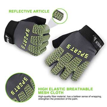 Accmor Kids Sport Gloves, Kids Half Finger Gloves, Kids Boys Girls Cycling Gloves, Kids Fishing Gloves for Cycling Camping Fishing Outdoor Sports