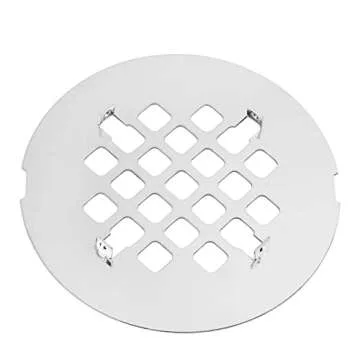 Artiwell 4-1/4” OD Snap-in Shower Drain Cover, Round Shower Drain Strainer Grid, Replacement Cover, Designed for Long-Lasting(Chrome Plated)