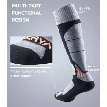 WEIERYA Merino Wool Ski Socks for Winter Sports