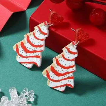Acrylic Holiday Earrings Colourful Cake Earrings for Christmas Jewelry for Women