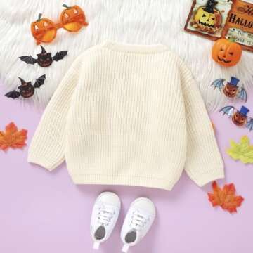 Lnzyyephy Chunky Knit Pumpkin Baby Outfit for Halloween