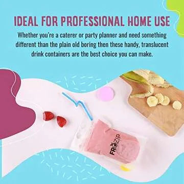Frozip 50pcs 16oz Drink Pouches for Adults - Drink Pouches with Straws x50 & Funnel - Resealable Smoothie Pouches & Clear Juice Pouches for Adults - Drink Bag Plastic Pouches for Drinks with Straws