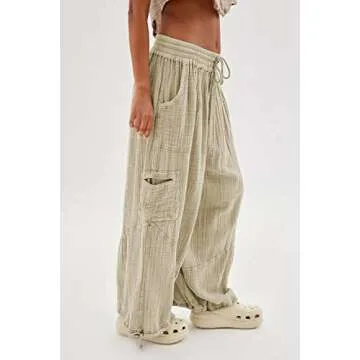 Seetaa Women's Cargo Pants: Stylish Wide-Leg Comfort