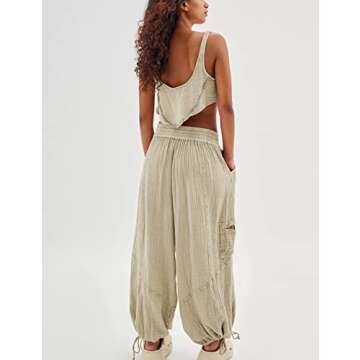 Seetaa Women's Cargo Pants: Stylish Wide-Leg Comfort