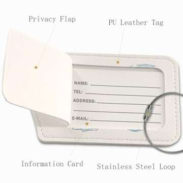 ZFQ Coquette Luggage Tags for Suitcases,Bow Preppy Luggage Tag,Bule Trendy 2 Pack Luggage Tags for Travel,Teen Girls Gifts Suitcase Tags