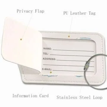 ZFQ Coquette Luggage Tags for Suitcases,Bow Preppy Luggage Tag,Bule Trendy 2 Pack Luggage Tags for Travel,Teen Girls Gifts Suitcase Tags