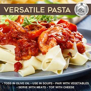 Morelli Organic Pappardelle Pasta Noodles - Imported Pasta from Italy, Wide pappardelle Noodles, Gourmet Italian Durum Wheat Salomina with Wheat Germ - 17.6oz (500g) - Pack of 2