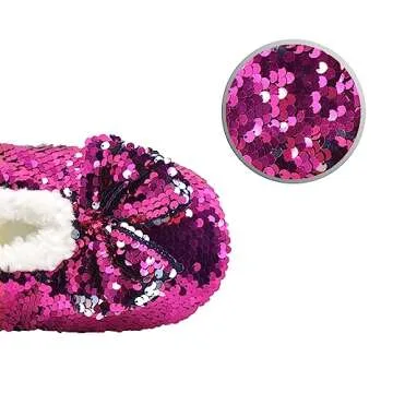 Panda Bros Womens Sequin Slippers for Cozy Comfort