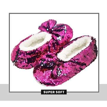 Panda Bros Womens Sequin Slippers for Cozy Comfort