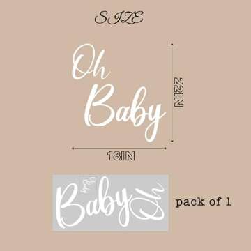 MUWEOL Oh Baby Baby Shower Decal for Baby Showers and Gender Reveals