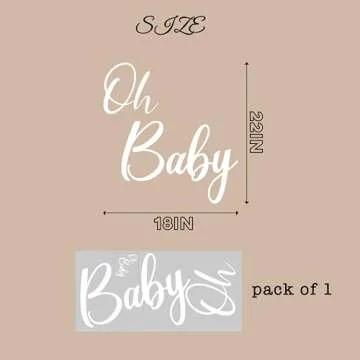 MUWEOL Oh Baby Baby Shower Decal for Baby Showers and Gender Reveals