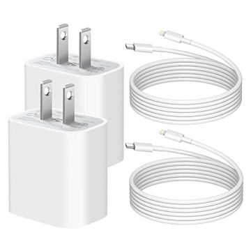 iPhone 12 13 14 Super Fast Charger USB C 2-Pack 20W Rapid Wall Charger Block with 6FT Cable Fast Cha...