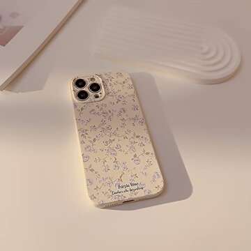 Ownest Compatible with iPhone 14 Case Vintage Floral Rose Pattern Cute Design for Women Girls Fashion Slim Soft Flexible TPU Rubber for iPhone 14-White