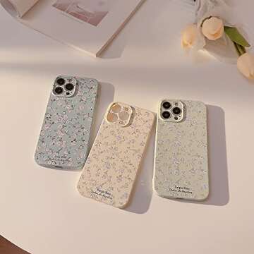 Ownest Compatible with iPhone 14 Case Vintage Floral Rose Pattern Cute Design for Women Girls Fashion Slim Soft Flexible TPU Rubber for iPhone 14-White