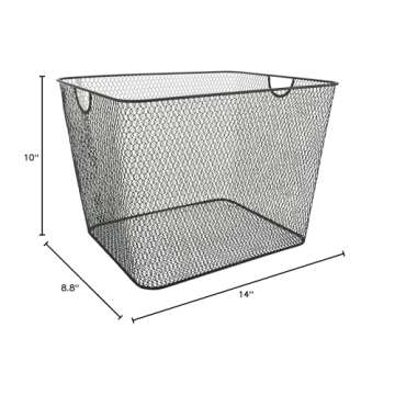 YBM Home Kitchen Pantry Organizer Wire Basket for Shelves, Cabinets, Pantry, Countertop, Mesh Open S...