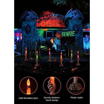 LED Skeleton Hand Candles for Halloween Decor