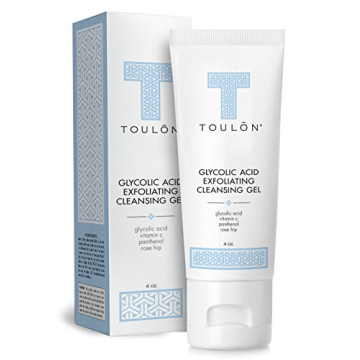 TOULON Glycolic Acid Facial Cleanser: Alpha Hydroxy Face Wash with AHA, Vitamin C & Rose Hip to Exfo...