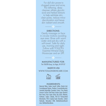 TOULON Glycolic Acid Facial Cleanser for Youthful Radiance