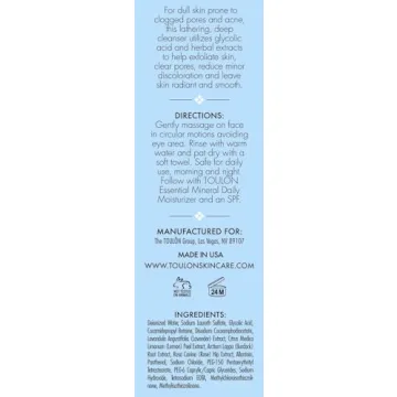 TOULON Glycolic Acid Facial Cleanser for Youthful Radiance