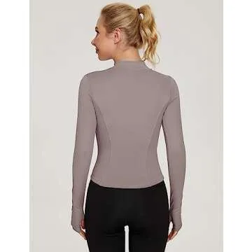 LUYAA Women's Stylish Zip Up Workout Jacket in Lunar Rock