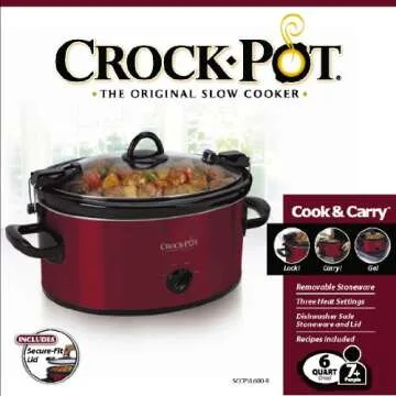 Crock-Pot 6-Quart Portable Slow Cooker for Easy Meal Prep