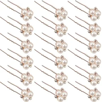 18 Pcs Pearl Hair Pins Bridal Hair Accessories Pearl Crystal Bobby Bridal Hairpin Wedding Hair Acces...