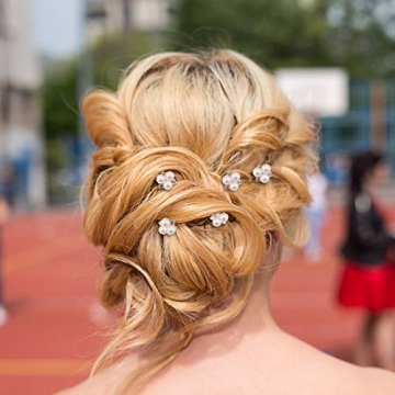 18 Pcs Pearl Hair Pins Bridal Hair Accessories Pearl Crystal Bobby Bridal Hairpin Wedding Hair Accessories Pearl Hair Pins for Brides Bridesmaids Flower Women Girls