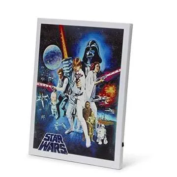 Star Wars Episode IV: A New Hope - Original 1977 Movie Poster Recreation - Decor for Kitchen, Living Room, Family Room, Bedroom - Vintage Unframed 16x20-Inch Wall Canvas Hanging - Licensed Disney Item