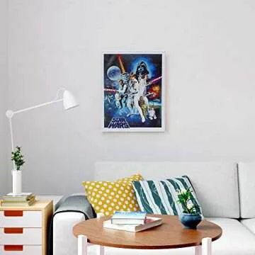 Star Wars Episode IV: A New Hope - Original 1977 Movie Poster Recreation - Decor for Kitchen, Living Room, Family Room, Bedroom - Vintage Unframed 16x20-Inch Wall Canvas Hanging - Licensed Disney Item