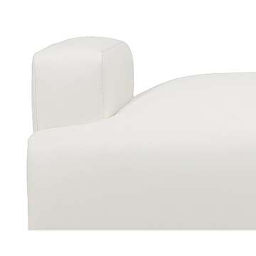 Iconic Home Carmel Bench Pebble Grain PU Leather Ottoman with Metal Frame, White