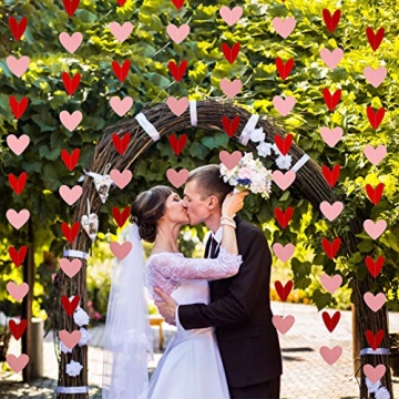 80 Heart Garland Red & Pink - Valentine's Day Hanging Decor