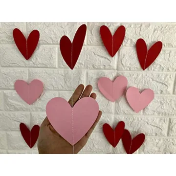 80 Heart Garland Red & Pink - Valentine's Day Hanging Decor