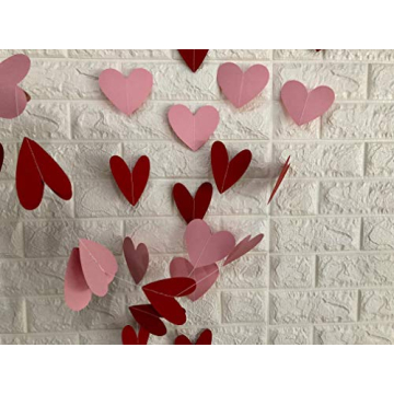 80 Heart Garland Red & Pink - Valentine's Day Hanging Decor