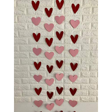 80 Heart Garland Red & Pink - Valentine's Day Hanging Decor