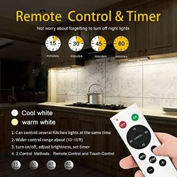 Remote Control Under Cabinet Lighting Wireless 6 Pack, 20-LED Dimmable Closet Lights Rechargeable Un...