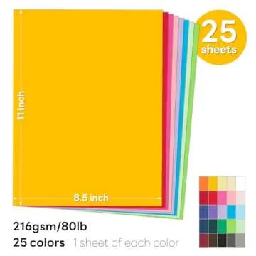 Goefun Colored Card Stock 8.5 x 11 Assorted - 80lb Colorful Paper for Crafts