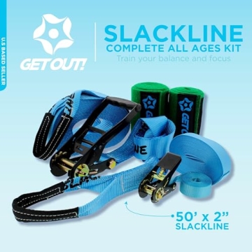 Get Out! Slackline Beginner Kit for Kids and Adults